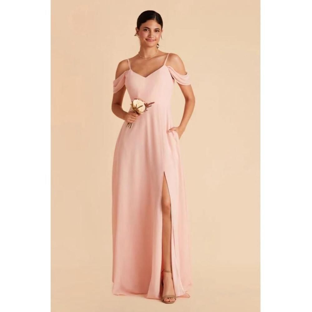 Birdy Grey prom bridesmaids dress blush convertible removable sleeves po…